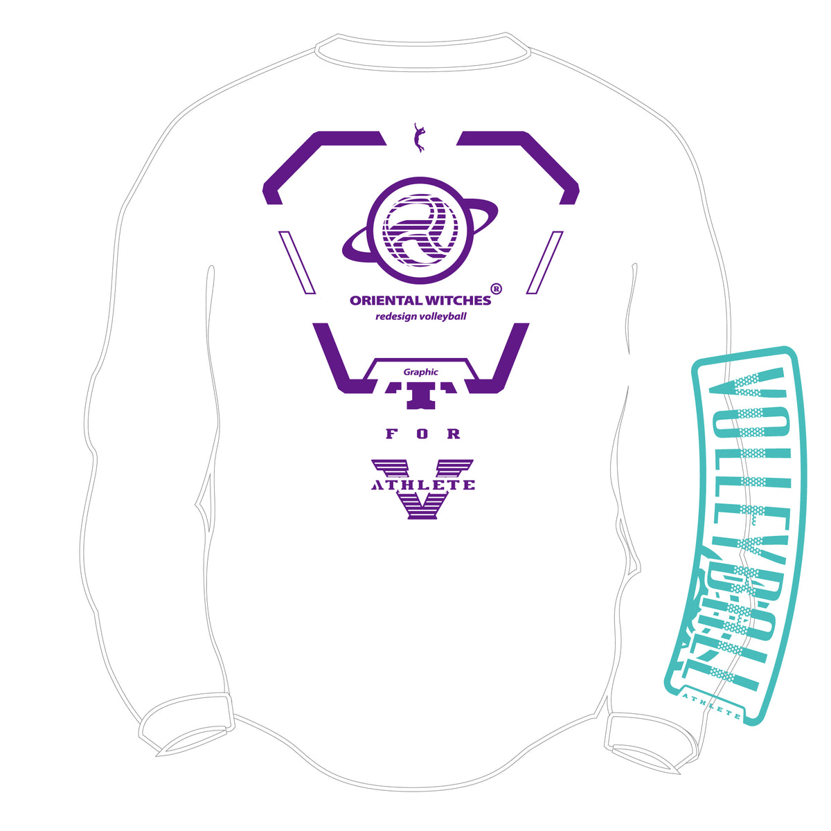 ロングスリーブTシャツ2025 ホワイト(ミントグリーン×バイオレット)