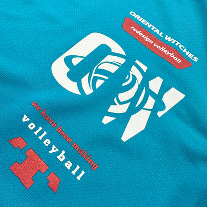 ロングスリーブTシャツ2025 ターコイズ（レッド×ホワイト）