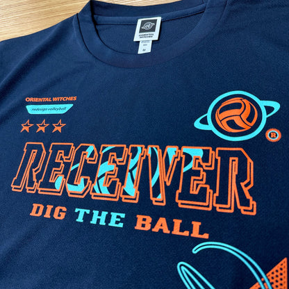 RECEIVER 3rd ネイビー（オレンジ×エメラルドグリーン）