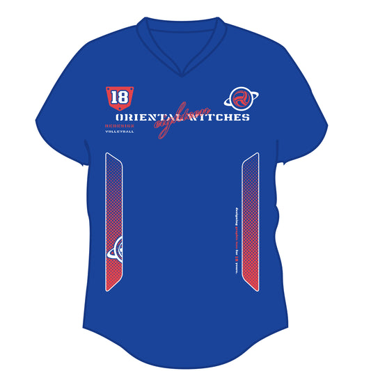 EIGHTEEN VNECK ロイヤルブルー（レッド×ホワイト）