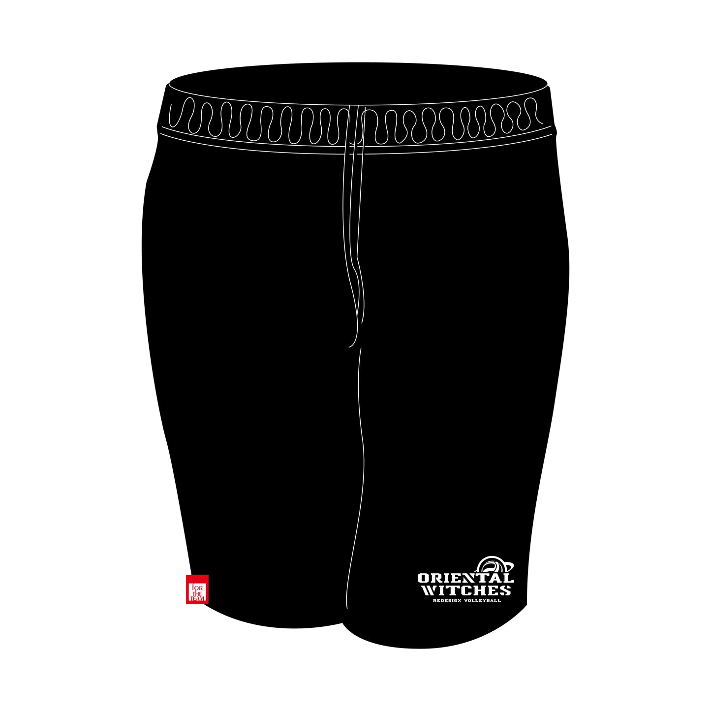 OWスウェットハーフパンツ　ブラック（ホワイト）