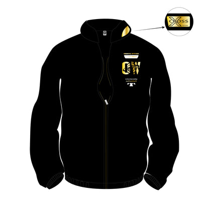 コットンスウェットジップパーカー ブラック（ゴールド×ホワイト）