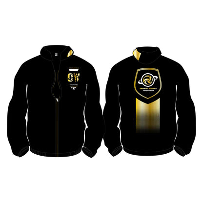 コットンスウェットジップパーカー ブラック（ゴールド×ホワイト）