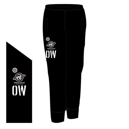 OWシンプルロングパンツ　ブラック（サファリ×ホワイト）