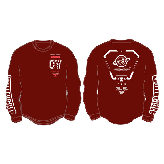 ロングスリーブTシャツ2025 バーガンディ（レッド×ホワイト）
