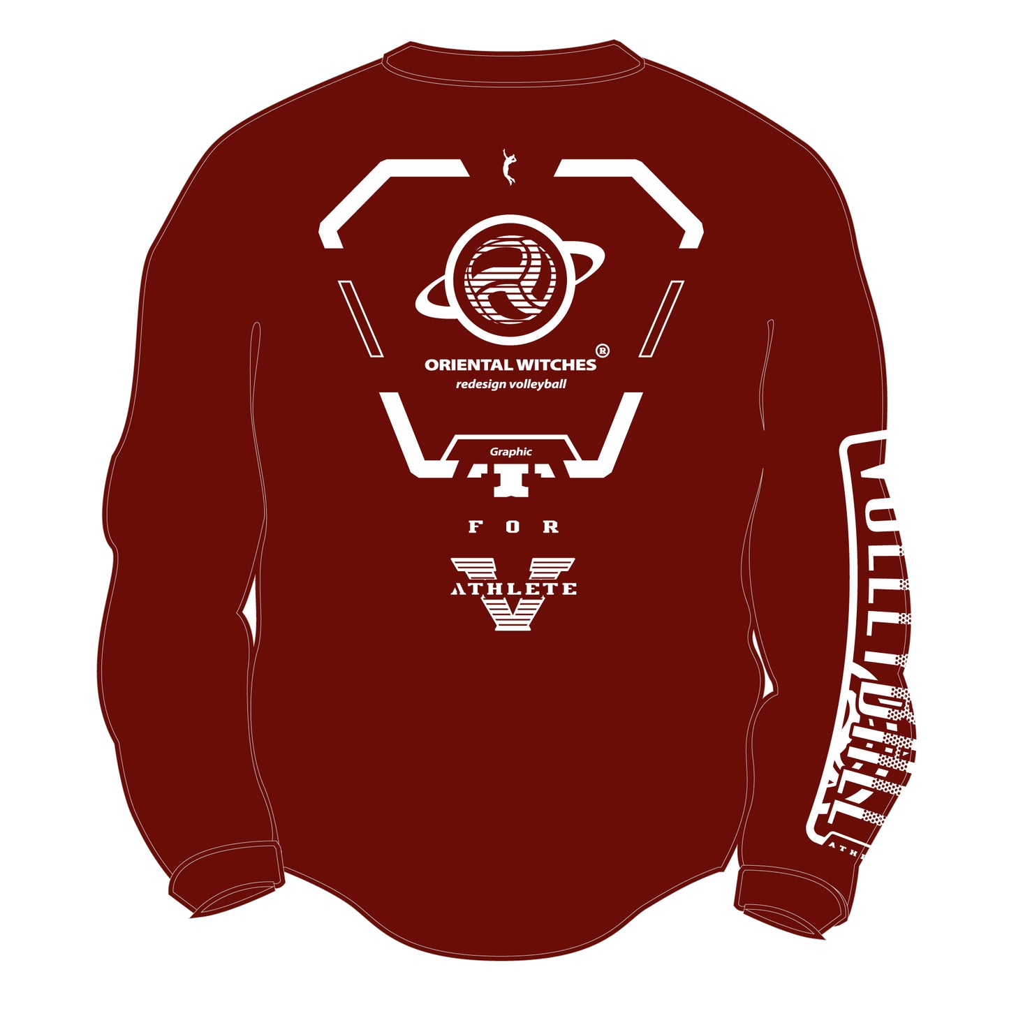 ロングスリーブTシャツ2025 バーガンディ（レッド×ホワイト）