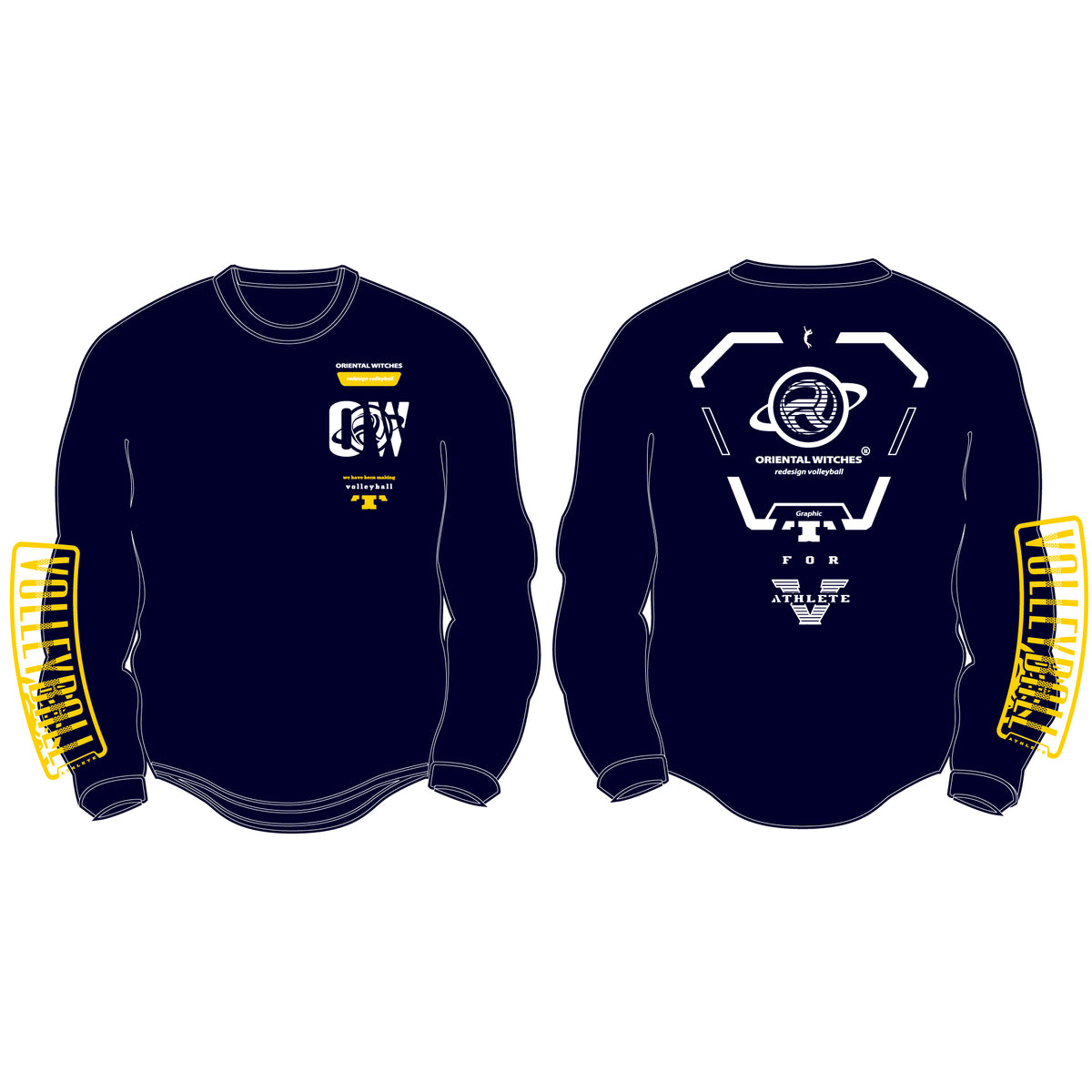 ロングスリーブTシャツ2025　ネイビー（サンフラワー×ホワイト）