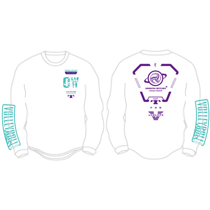 ロングスリーブTシャツ2025　ホワイト（ミントグリーン×バイオレット）