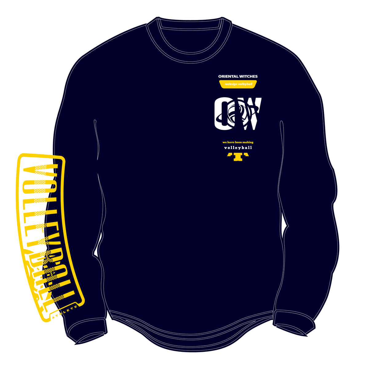 ロングスリーブTシャツ2025　ネイビー（サンフラワー×ホワイト）