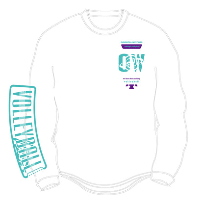 ロングスリーブTシャツ2025　ホワイト（ミントグリーン×バイオレット）