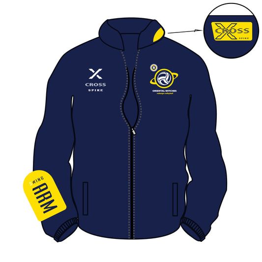 ドライフィットスウェットパーカー　ネイビー（サンフラワー×ホワイト）