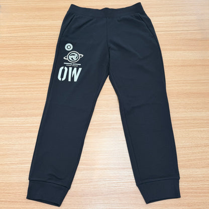 OWシンプルロングパンツ　ブラック（サファリ×ホワイト）