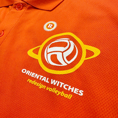 OWポロシャツ　サンセットオレンジ（サンフラワー×ホワイト）