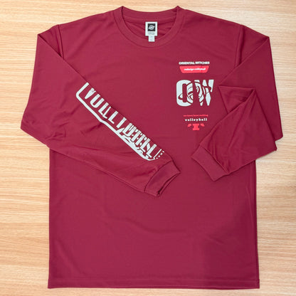 ロングスリーブTシャツ2025 バーガンディ（レッド×ホワイト）