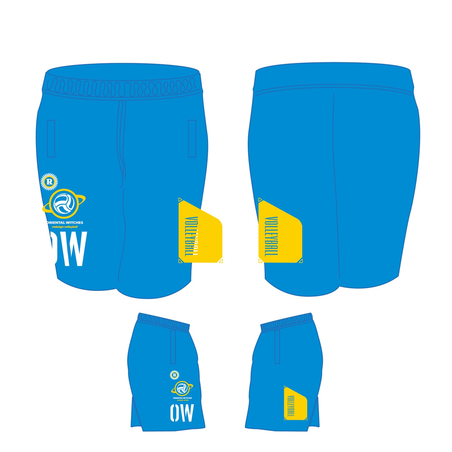 ドライフィットハーフパンツ ターコイズ（サンフラワー×ホワイト）