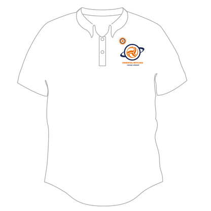 OWポロシャツ　ホワイト（オレンジ×ネイビー）