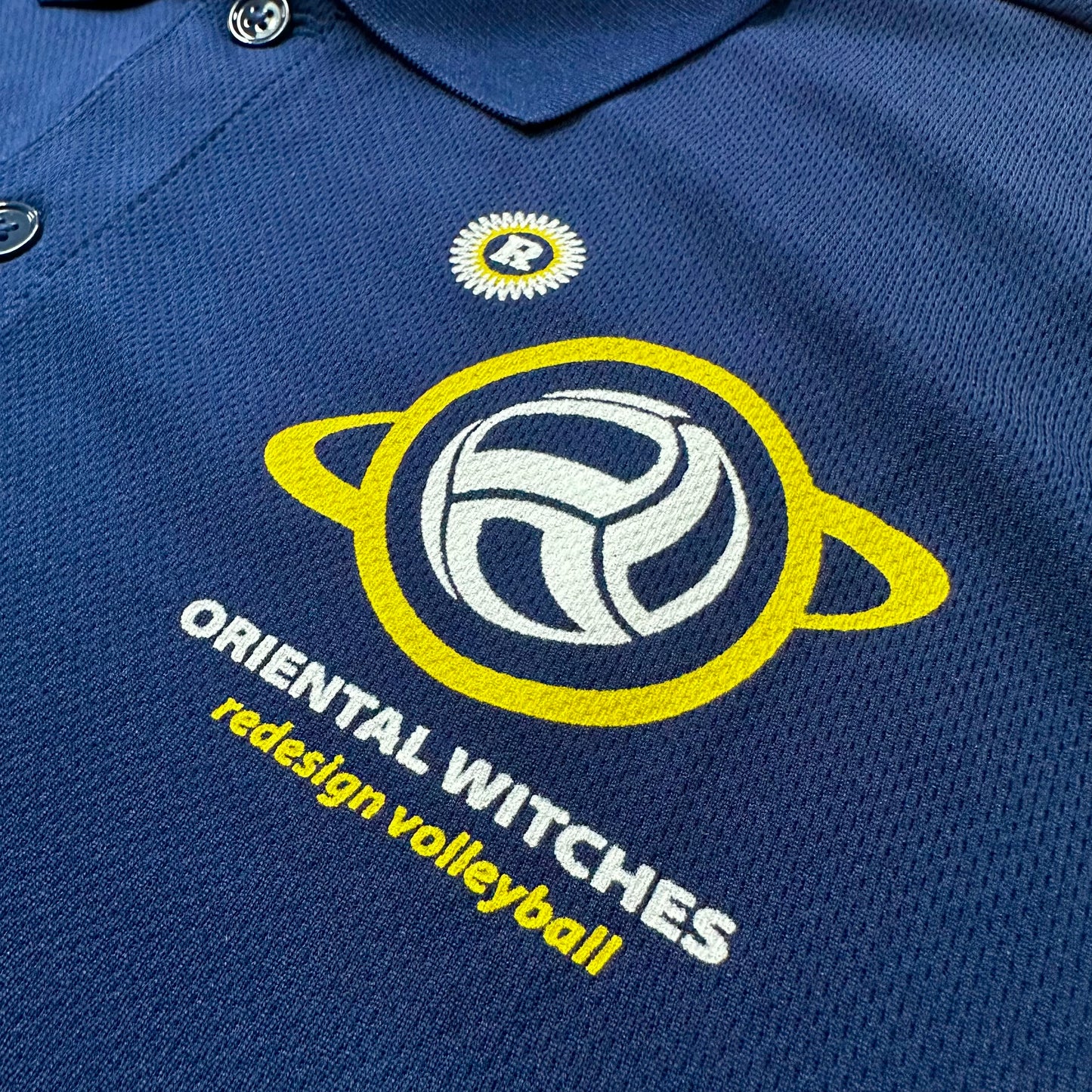 OWポロシャツ　ネイビー（サンフラワー×ホワイト）