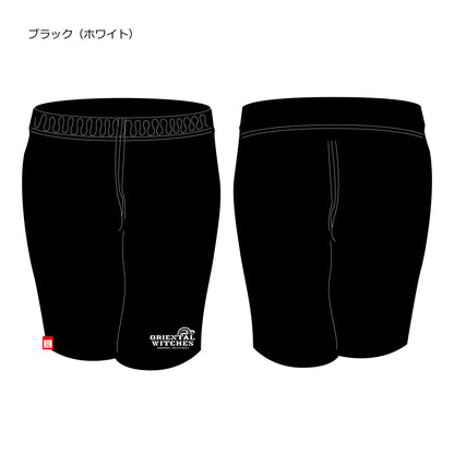 OWスウェットハーフパンツ　ブラック（ホワイト）