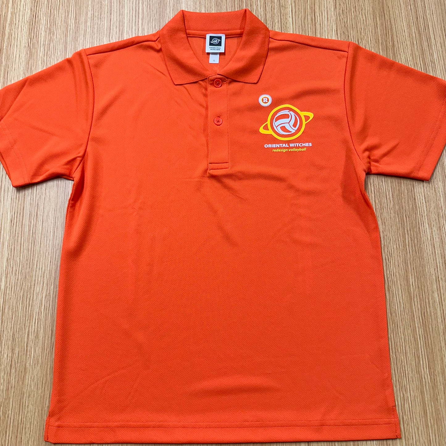 OWポロシャツ　サンセットオレンジ（サンフラワー×ホワイト）