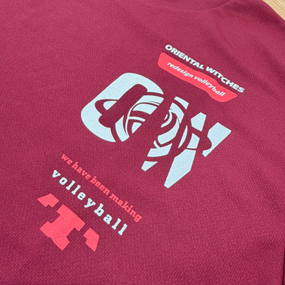 ロングスリーブTシャツ2025 バーガンディ（レッド×ホワイト）