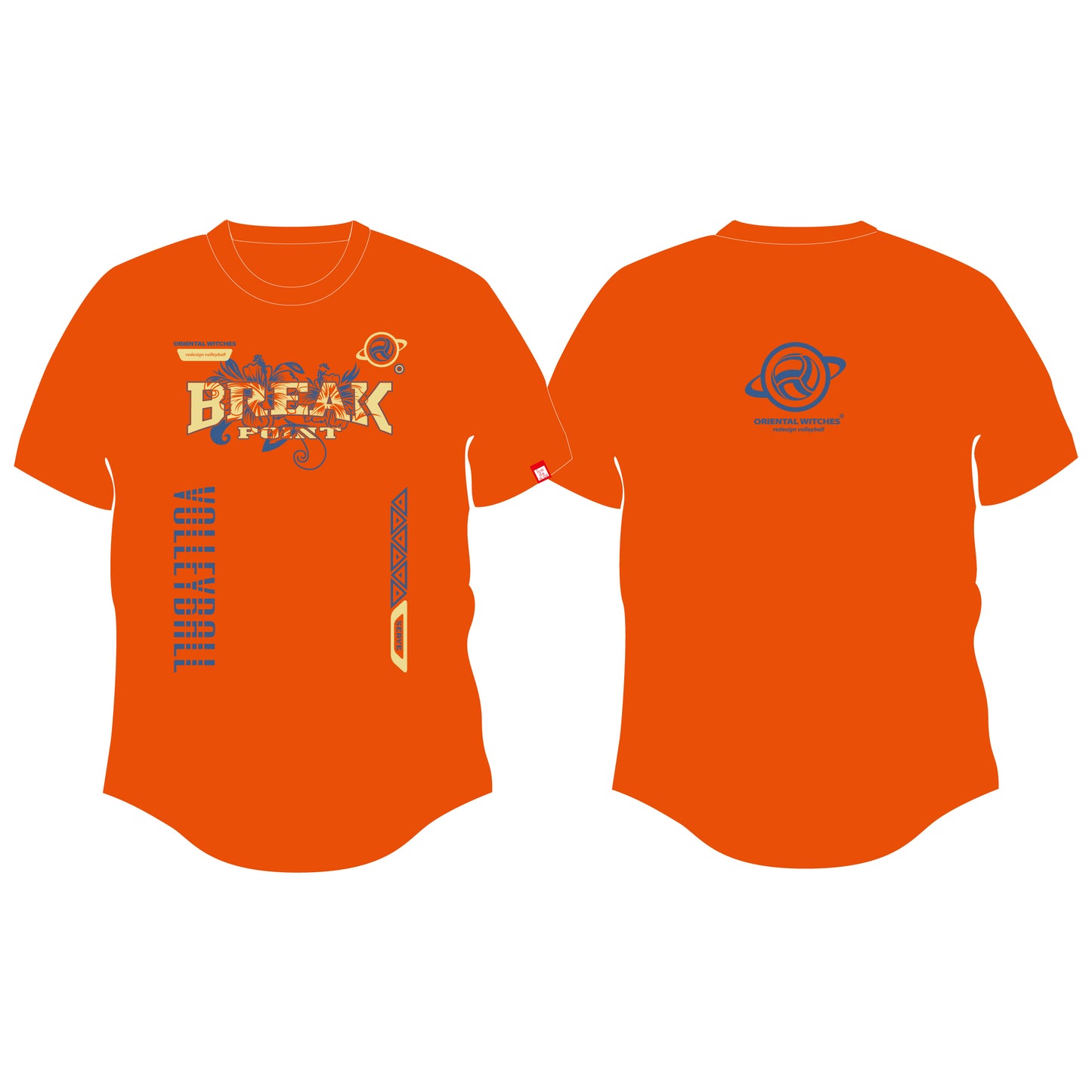 BREAK POINT Tシャツver サンセットオレンジ（クリームイエロー×ディープブルー）