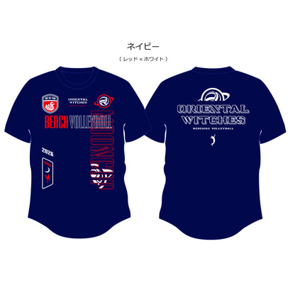 MOONCUP2026 大会記念Tシャツ ネイビー（レッド×ホワイト）